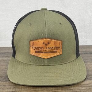 Trophy Assassin Hat Cap Snap Back Green Black Mesh Trucker Patch Mens Hunting